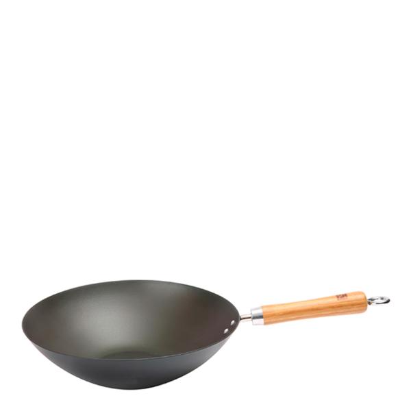 Dexam School of Wok wokpanne 30 cm m/ bambuhåndtak svart