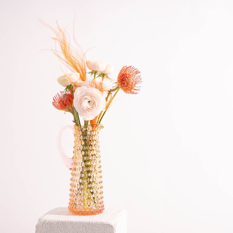Klimchi Hobnail karaffel 1L Sunrise Rosaline/Amber