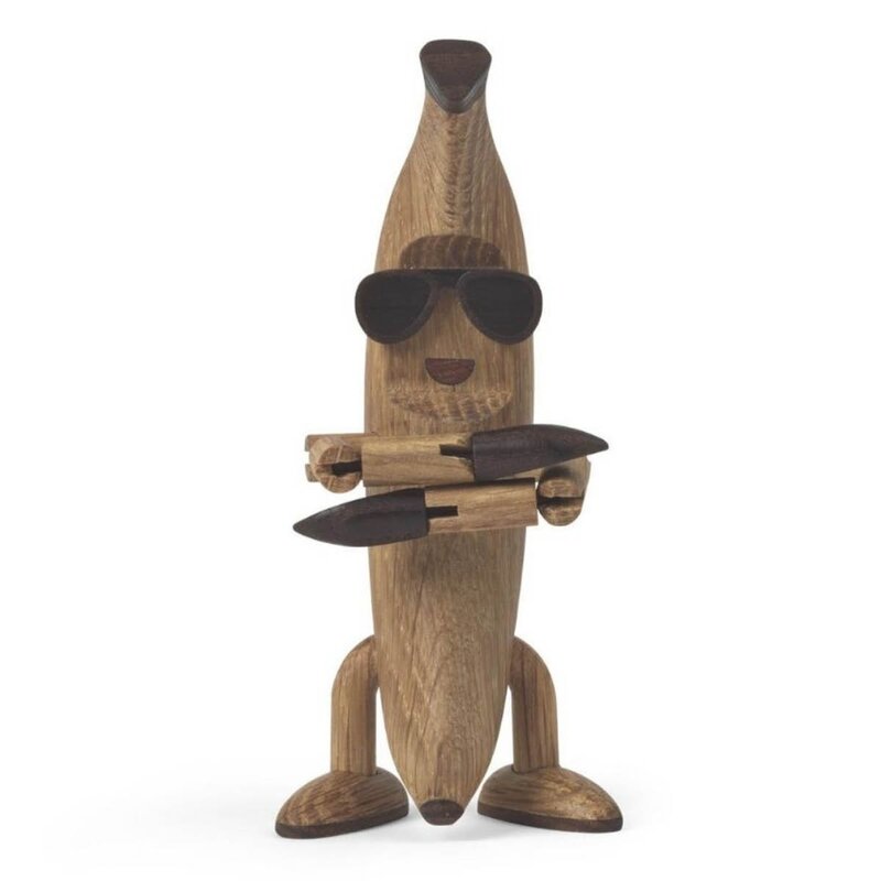 Spring Copenhagen Woodies Benny Banana trefigur 13 cm eik