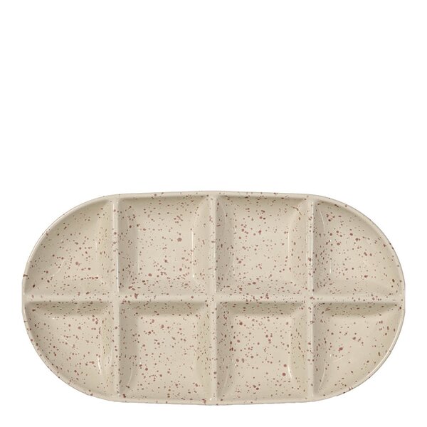 Sagaform Ditte serveringsfat 36x20x3,5 cm beige/burgunder