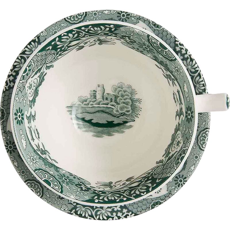 Spode Heritage Green Italian frokostkopp med skål 28 cl 