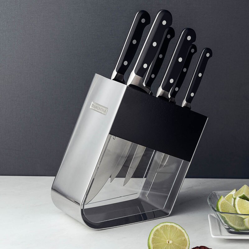 Tramontina Century knivblokk med kniver 7 deler svart