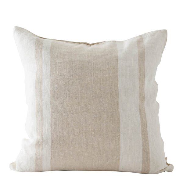 Tell Me More Jules putetrekk i lin 50x50 cm beige striper