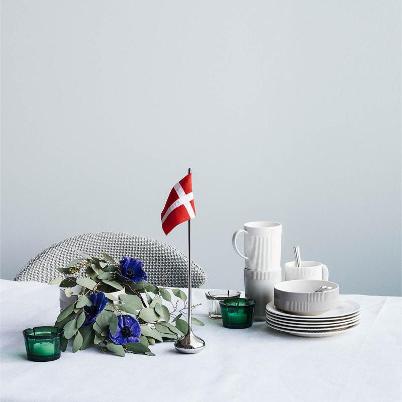 Rosendahl Bordflagg dansk H35  cm sølv