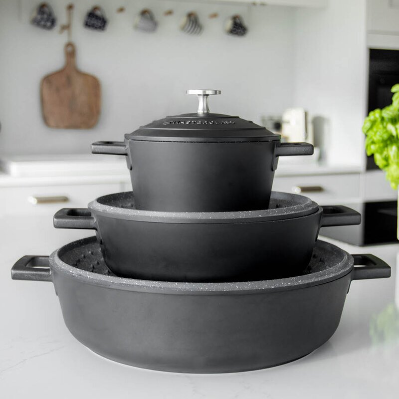 MasterClass Cast Aluminium lav gryte 5L svart