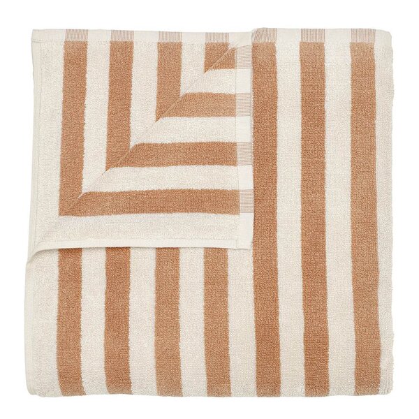 Blomus Arto badehåndkle 140x70 cm beige/orange brede striper