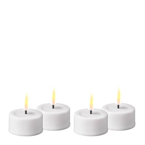 DeluxeHomeart LED telys 3,5 x 4 cm 4 stk hvit