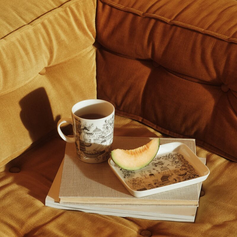 Arabia Emilia tallerken 15x19 cm hvit