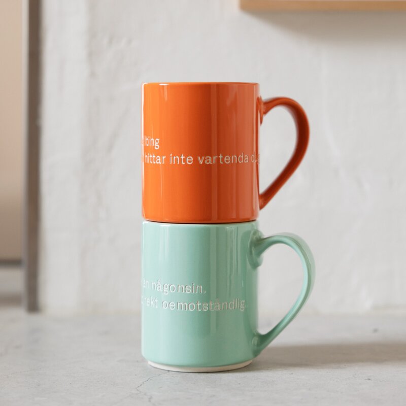Design House Stockholm Lindgren krus 35 cl "Det är ingen ordning" oransje