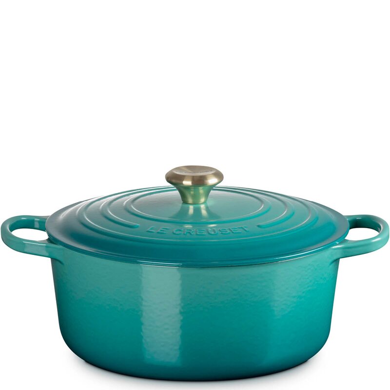 Le Creuset Signature støpejernsgryte rund 28 cm 6,2L Bleu Riviera