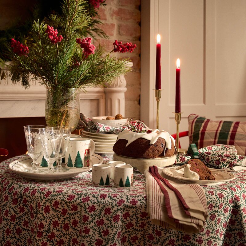 Lexington Original bomullsduk 180x180 cm blomstertrykk