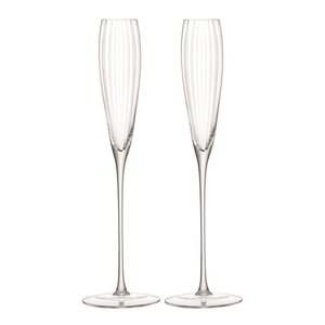 LSA International Aurelia champagneglass 16,5 cl 2 stk klar/rillet