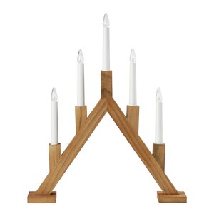 Markslöjd Bjurfors 5-armet adventsstake 47,5 cm beiset brun