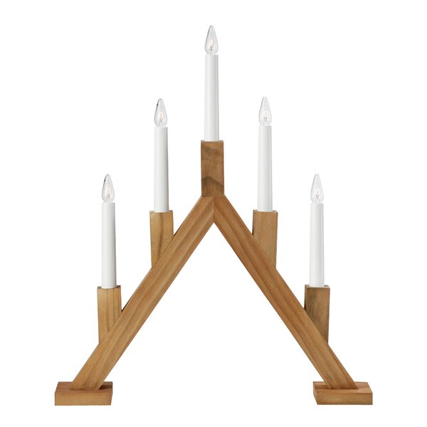 Markslöjd Bjurfors 5-armet adventsstake 47,5 cm beiset brun