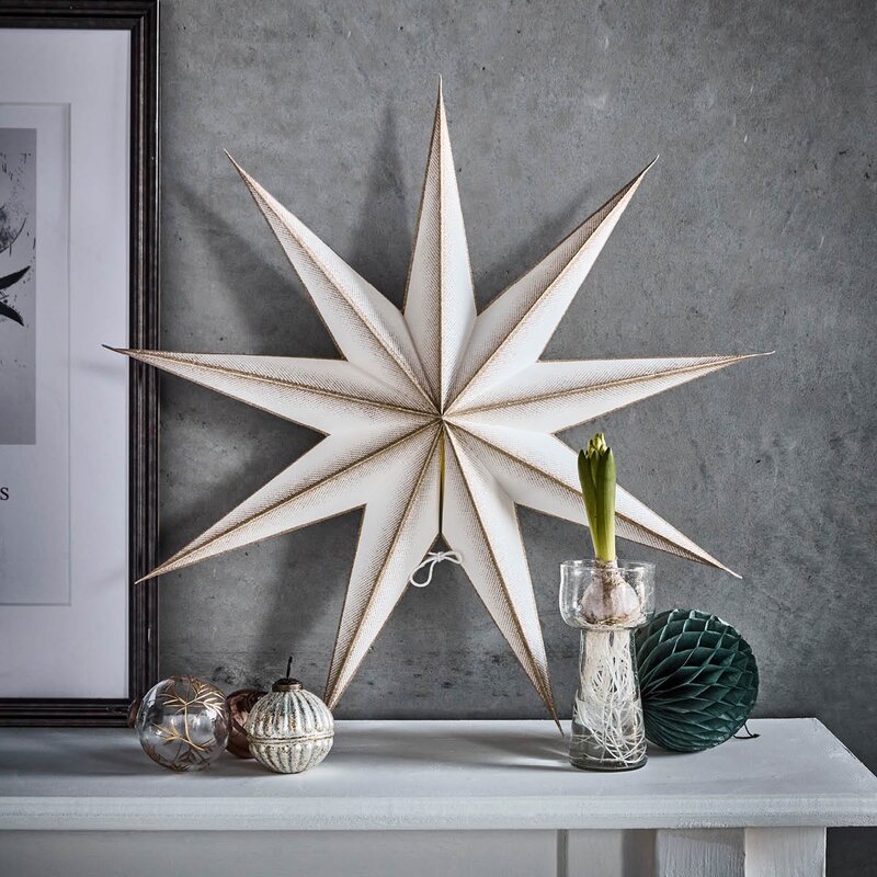 House Doctor 9 Point adventsstjerne 60 cm off-white champagne
