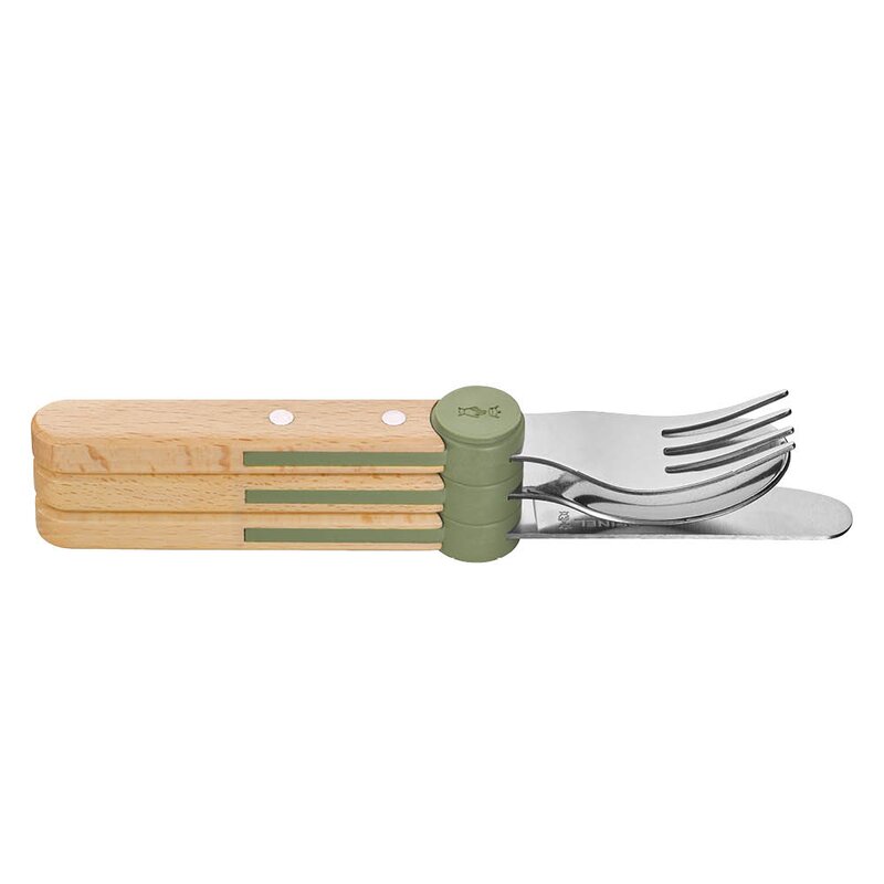 Opinel Petit Gourmet barnebestikk 3 deler olivengrønn