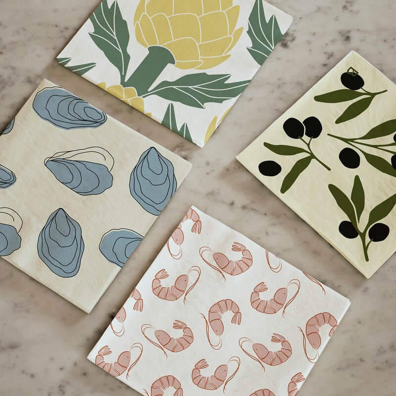 Broste Copenhagen Olive serviett 33x33 cm 20 stk svart/grønn