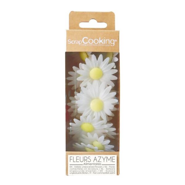 ScrapCooking Kakepynt tusenfryd 5 g 18 stk hvit/gul