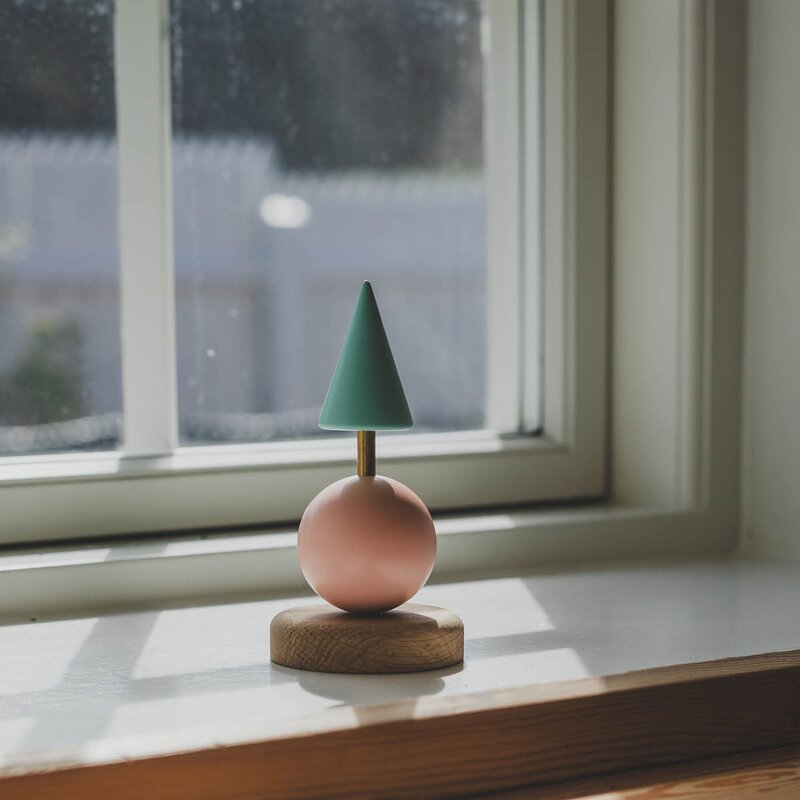 FableWood Astrid lite juletre trefigur 12 cm turkis/rosa