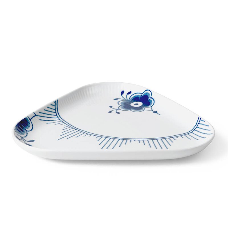 Royal Copenhagen Blå Mega Riflet trekantet fat 23 cm