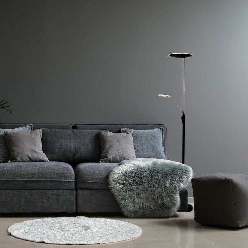 Aneta Lighting Cadiz uplight gulvlampe 186 cm svart/matt messing