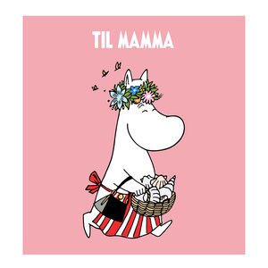 Moomin Mummi dobbeltkort 7,5x7,5 cm Til mamma rosa