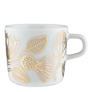 Marimekko Oiva Tiara kopp 20 cl hvit/gull