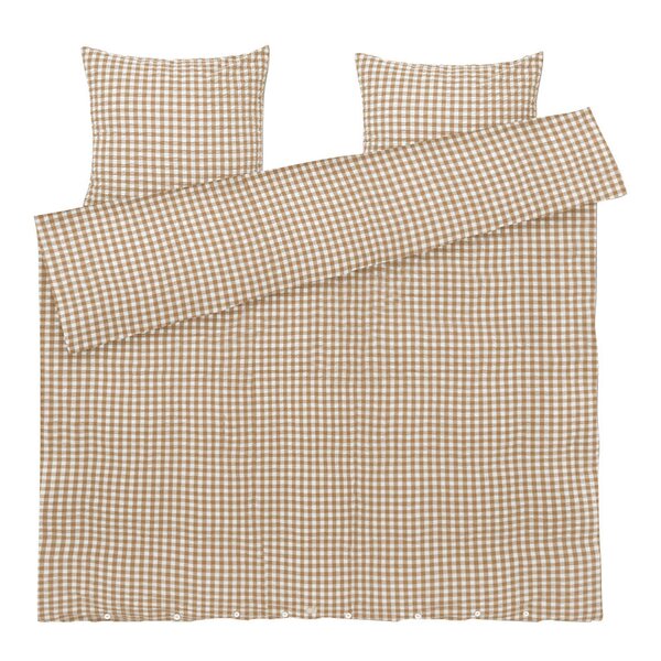 Juna Bæk&Bølge krepp sengesett 200x220 cm karamell/offwhite