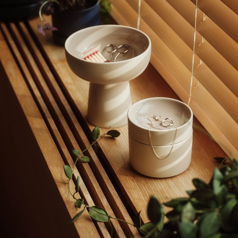 Arabia Kirnu dekorativ krukke 11x10 cm beige