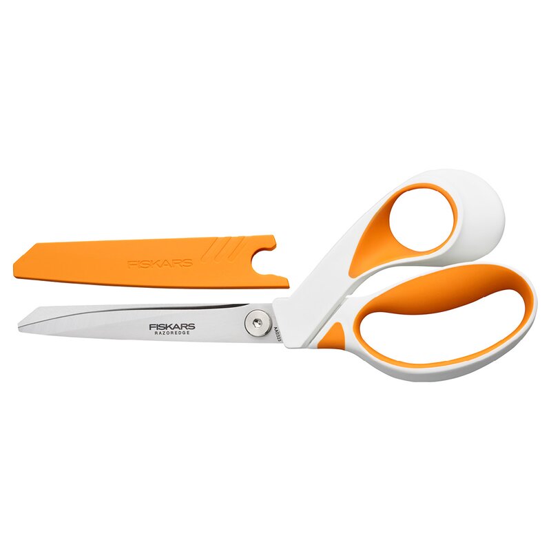 Fiskars RazorEdge stoffsaks softgrip 23 cm oransje/hvit