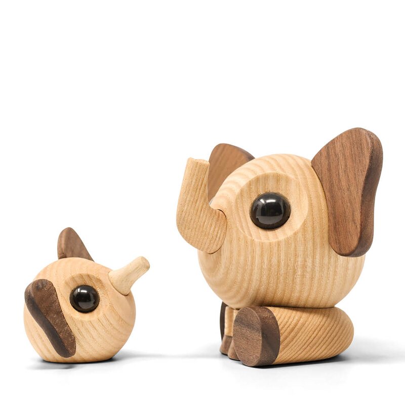 FableWood Louis elefant trefigur 5 cm valnøtt/ask