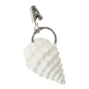 Lexington Shell dukholder i steingods 6x4 cm hvit