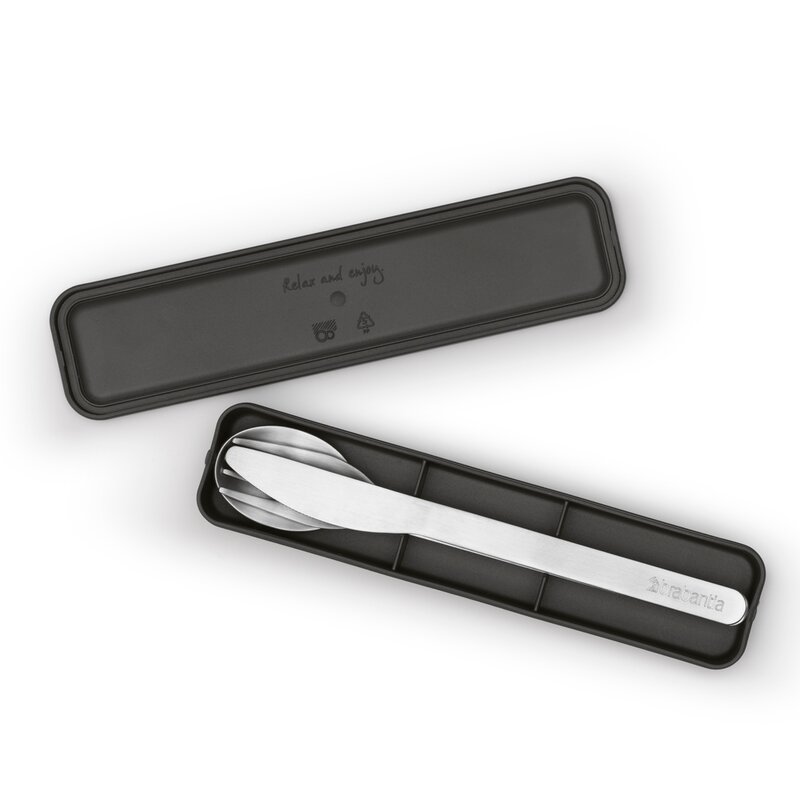 Brabantia Make & Take bestikksett med etui 3 deler stål/mørk grå