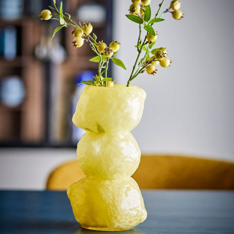 Bloomingville Limone vase 27 cm sitron