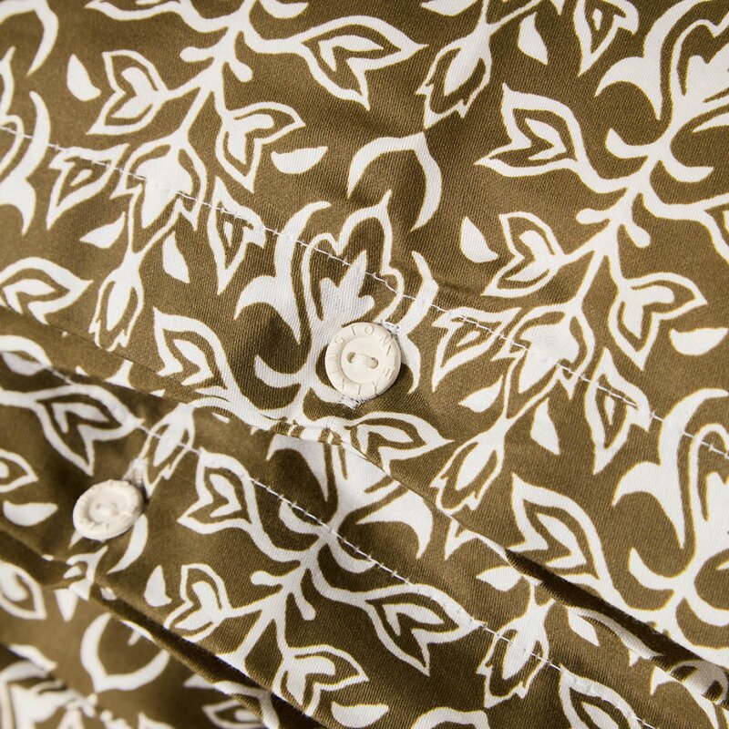 Lexington Sengesett 140x200 cm bomullssateng ornament olive/white