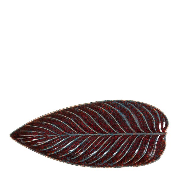 Costa Nova Riviera serveringsfat løv 40x17 cm granat/svart