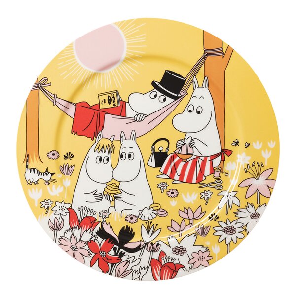 MoominArabia Mummi serveringsfat 30 cm Familietid gul 80 år