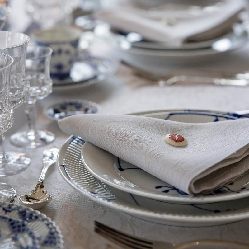 Ekelund Medaljong serviett 35x35 cm lys grå