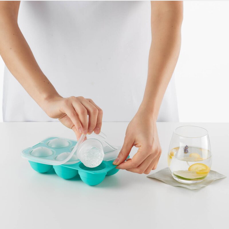 Lékué XL isform med lokk for 8 store isballer turkis