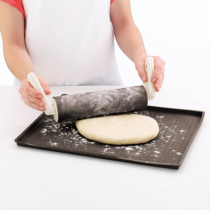 Lékué Pizzamatte for sprø bunn rektangulær 40x30 cm brun