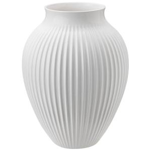 Knabstrup Keramik Vase riller 35 cm hvit