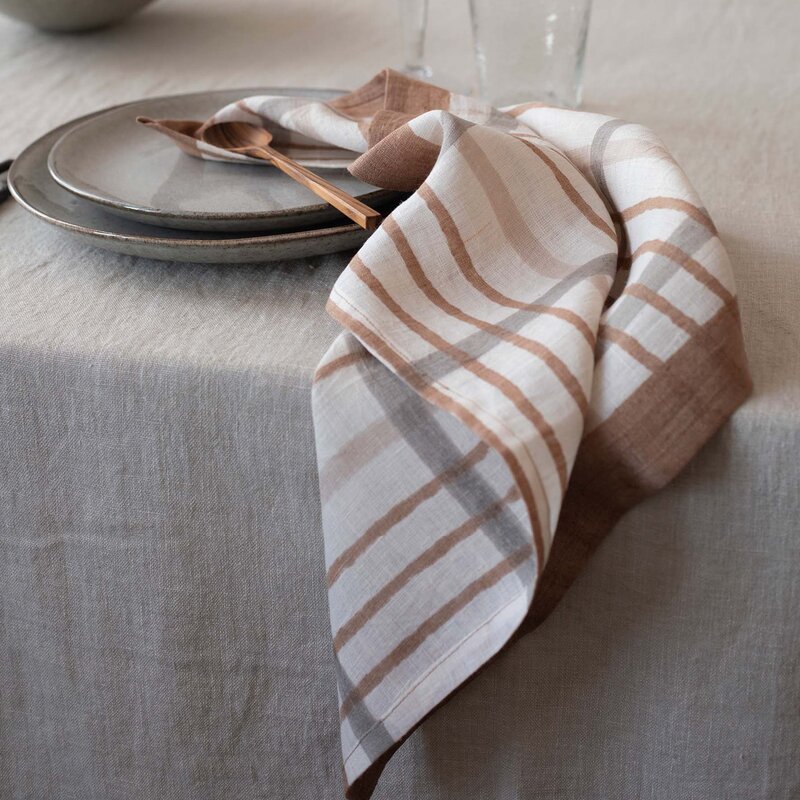 Tell Me More Ella serviett 50x50 cm hazelnut checkered