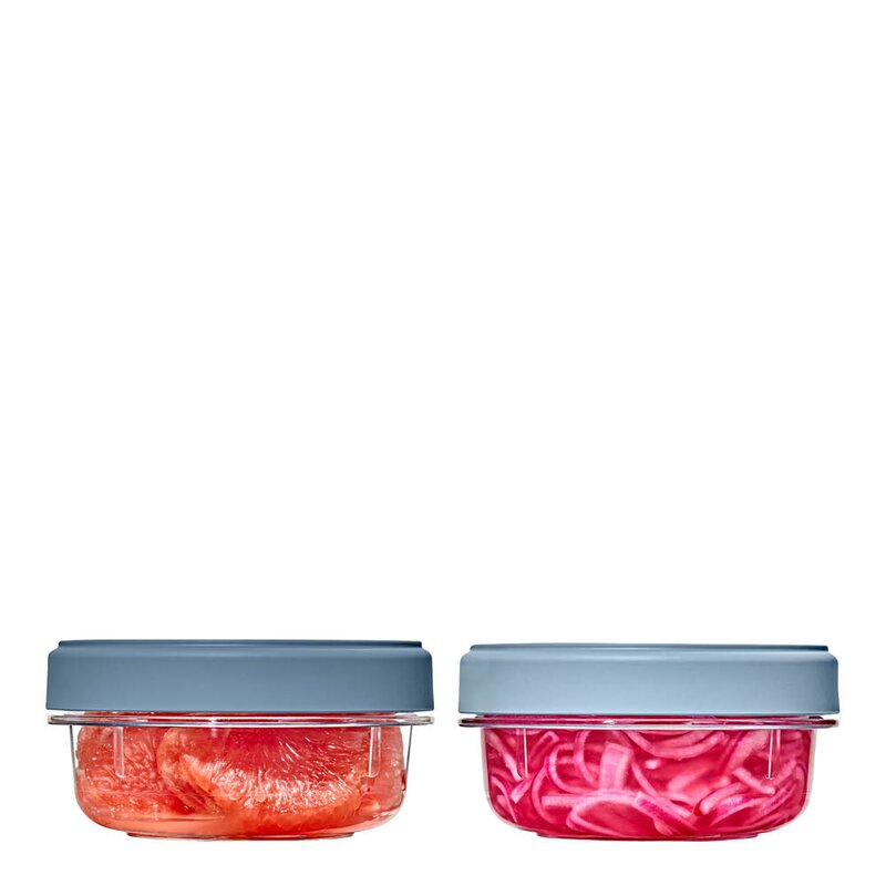 Oxo Twist & Stack oppbevaringsboks 35,5 cl 2 stk klar/blå