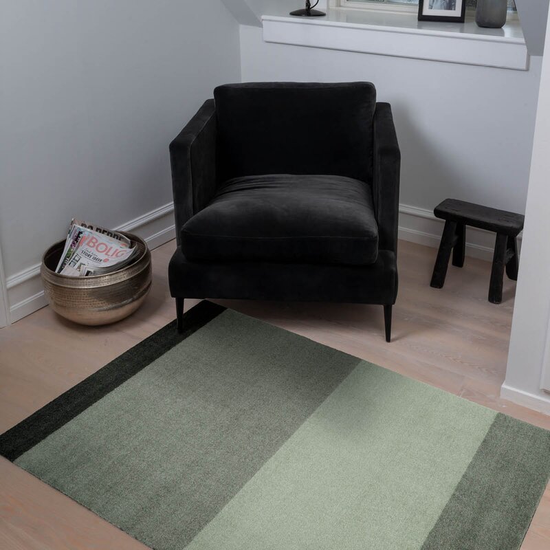 Tica Copenhagen Stripes horisontal gulvmatte 130x90 cm green