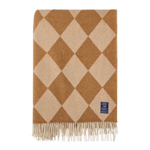 Lexington Argyle pledd ull 130x170 cm fudge/hvit