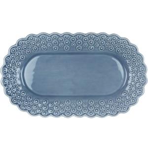 PotteryJo DITSY ovalt serveringsfat 45 cm dusty blue 