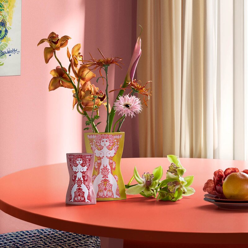 Bjørn Wiinblad Nina vase 16,5 cm pink/rød