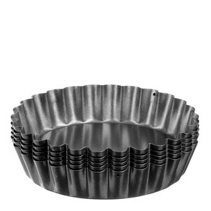 Gastromax Baking paiform med løs bunn 10 cm 4 stk karbonstål