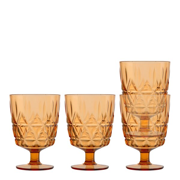 Sagaform June picknick glass 30 cl 4 stk amber