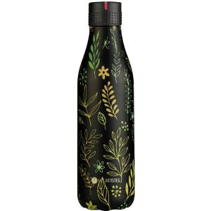 Les Artistes Bottle Up Design termoflaske 0,5L svart/grønn